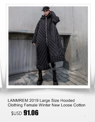 LANMREM новая осенняя и зимняя модная однотонная шерстяная ветровка на молнии с капюшоном больших размеров PA964