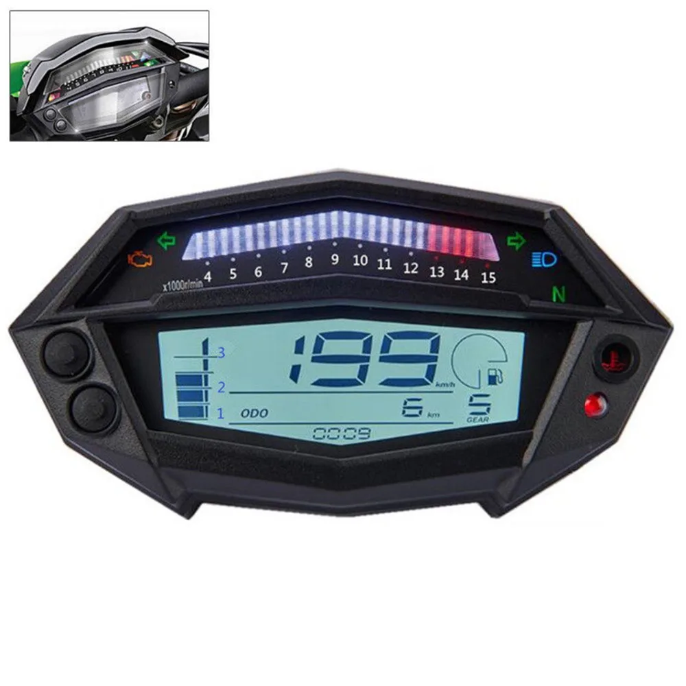 Universal Motorcycle Speedometer LCD Screen Odometer Gauge Speed Sensor For Kawasaki Z1000 1 To 4 Cylinders Motorcycles