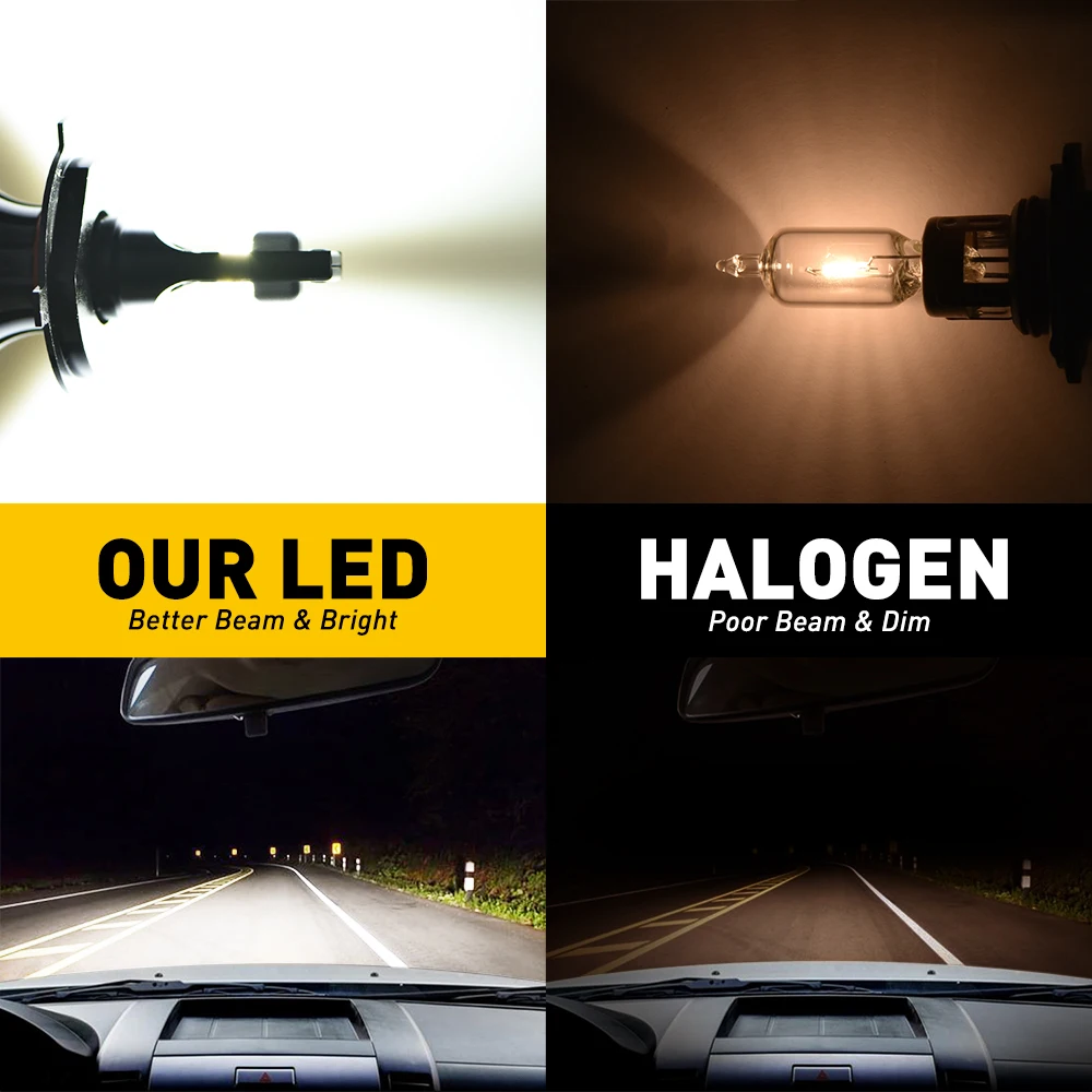 Lâmpadas de Farol de Carro 10000lm para Fiat Turbo Auxito h4 Super H13 h8 H11 9005 9006 9012 Infiniti Hir2 500 500l Fx35 Q30 2x Led h7 12 Lâmpadas de Farol de Carro H13 H8