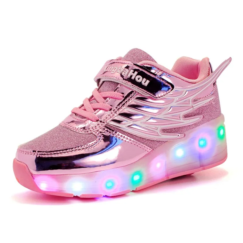 Zapatos de ruedas con LED para niños y niñas, zapatillas luminosas patinar, con ruedas, con luces - What You 7