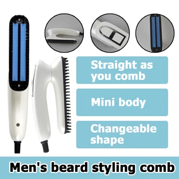 

US/EU Plug Multifunctional Multi-speed Adjustable Temperature Straight Hair Comb Can Used To Organize Beard/Hair Unisex