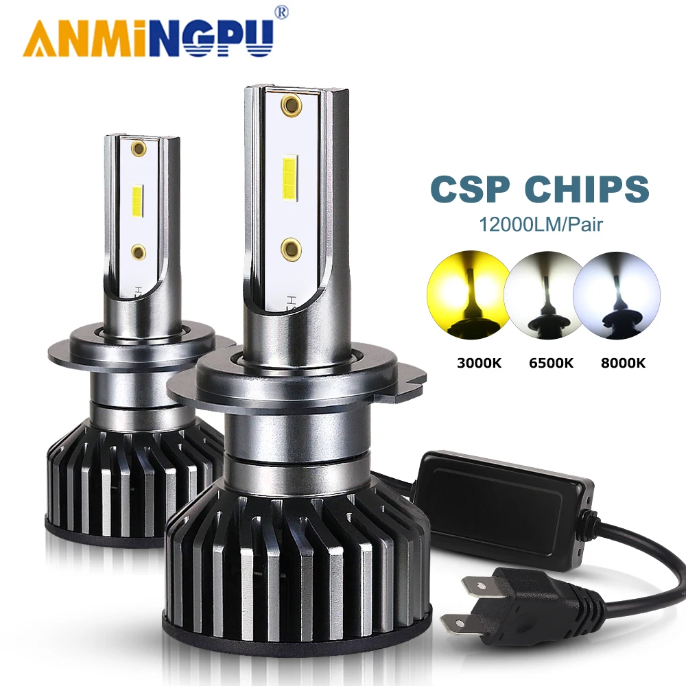 ANMINGPU Car Headlight Bulbs 12000/LM H7 Led H4 H11 H8 H3 H1 9006/HB4 9005/HB3 Hir2 9012 CSP 50W 12V Auto Headlamp | Автомобили и