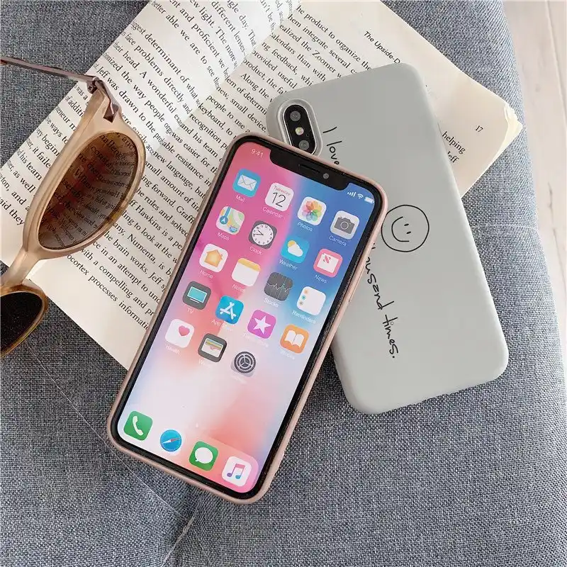 Iphone Xs最大ケースシンプルな英語ラブリースマイルフェイスiphone 11pro Classic Iphone ケースxr 7 プラス 8 フィットを女性と男性 フィットケース Aliexpress