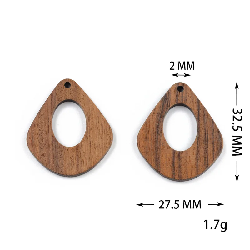 50PCS 귀걸이 팔찌 커넥터에 대 한 혼합 천연 나무 기하학적 매력 결과 DIY 펜 던 트 플랫 백 빈티지 보석 만들기