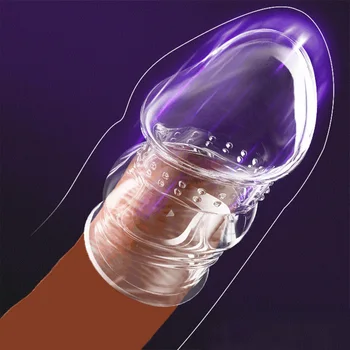 2PCS Glans Cock Ring Penis Enlargement Foreskin Rings Delay Ejaculation Reusable Penis Rings Extender Sex Toys for Men 3