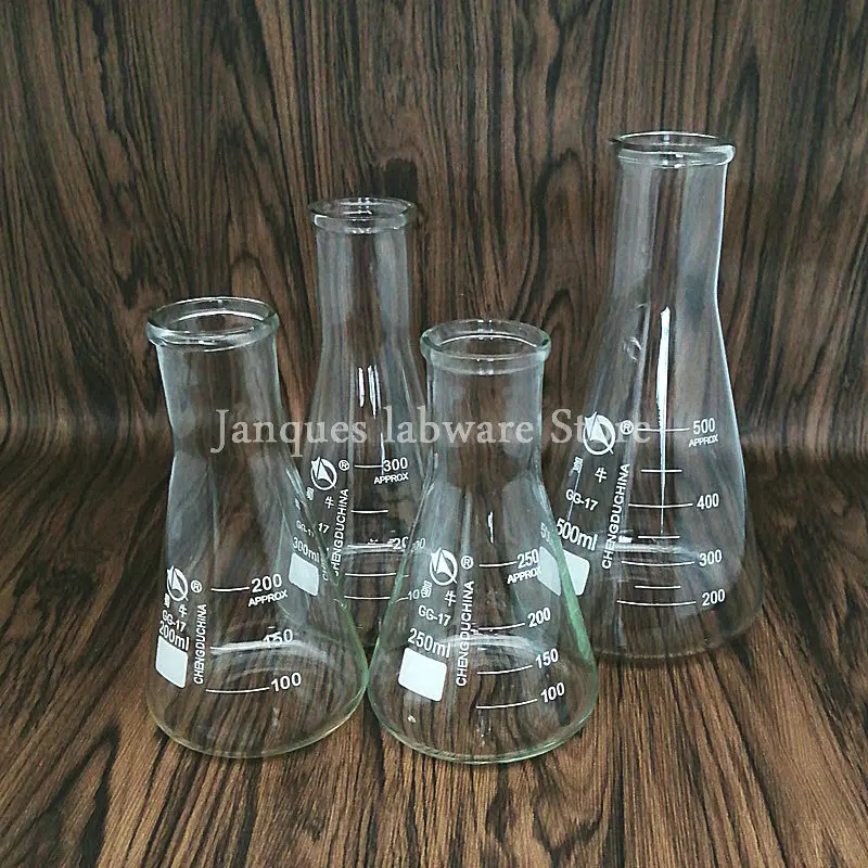 50ml to 1000ml Erlenmeyer Borosilicate Glass Flask Wide Neck Flask Conical Triangular Laboratory Chemical Equipment,