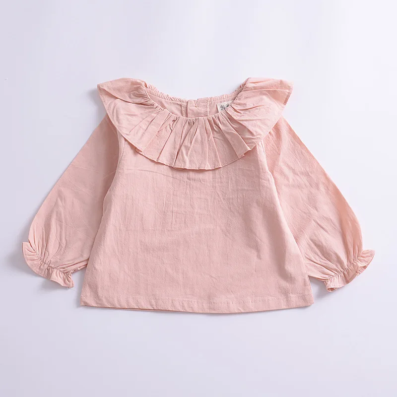 

Autumn Children Girls Fashion-Style Long-sleeved Upper Garment Ruffled Collar Shirt Special Offer