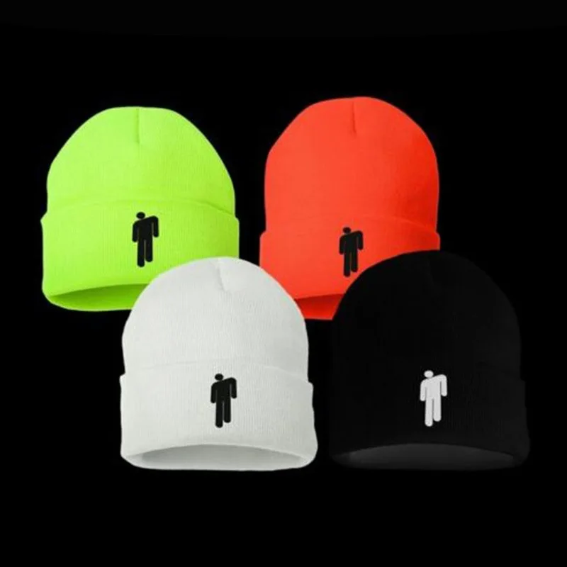 

Cross Border Celebrity Style Billie eilish Embroidered Knitted Hat Wool Cap Hip Hop Hat Factory 2019 Foreign Trade