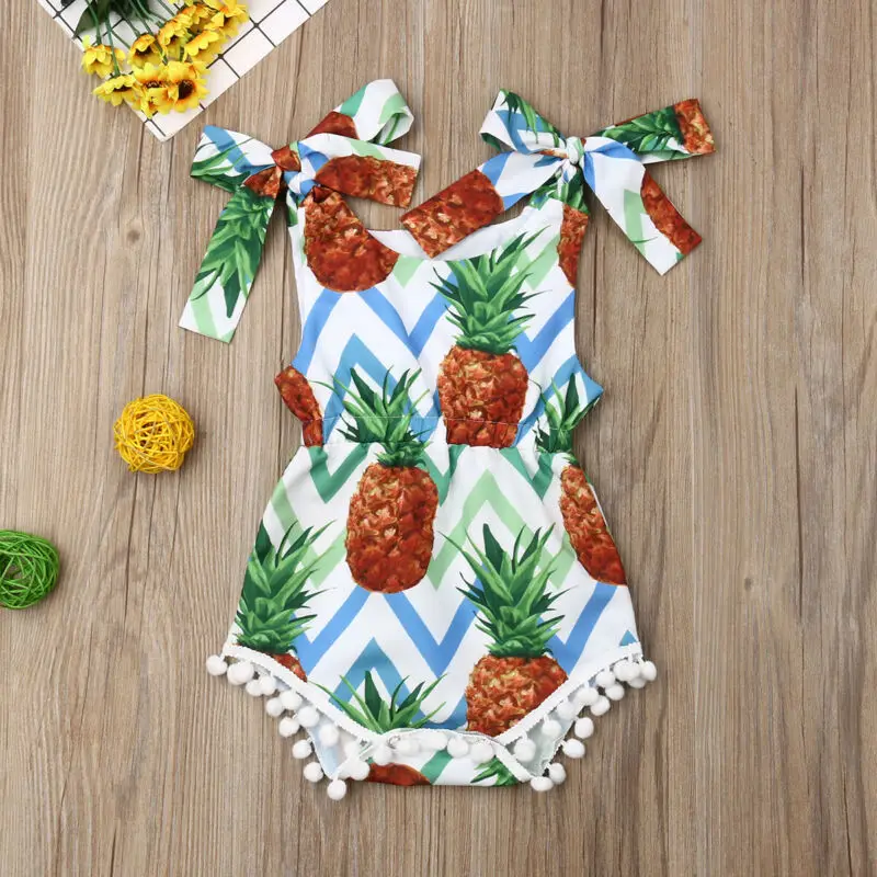 Pudcoco Fashion New Infant Baby Kid Girl Pineapple Jumpsuit Romper