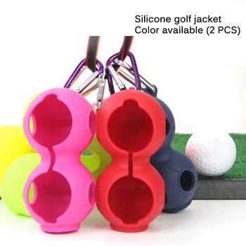 

2020 Golf Ball Cover Protective Cover Soft Silicone Waist Holder Double Fall Resistant Keyring Golfing Accessories For 2 Balls