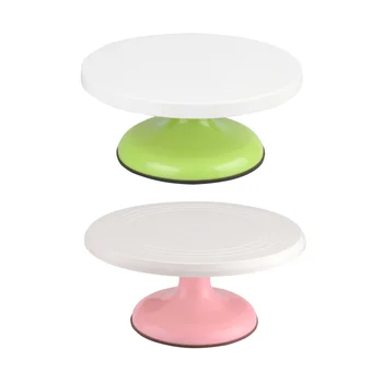 

Diy Cakes Decoration Turntable Manually Rotating Round Shaped Cake Mounting Pattern Turntable Baking Supplies (White + Green)