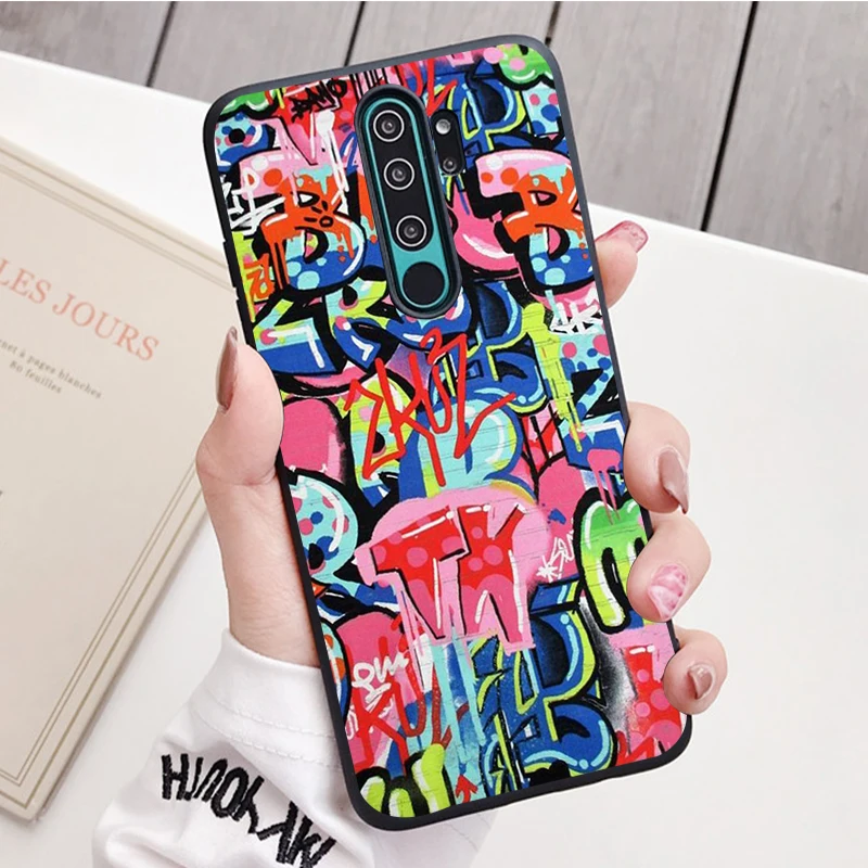 Nghệ Thuật Graffiti Silicone Ốp Lưng Điện Thoại Redmi Note 9 8 7 Pro S 8T 7A Bao case for xiaomi