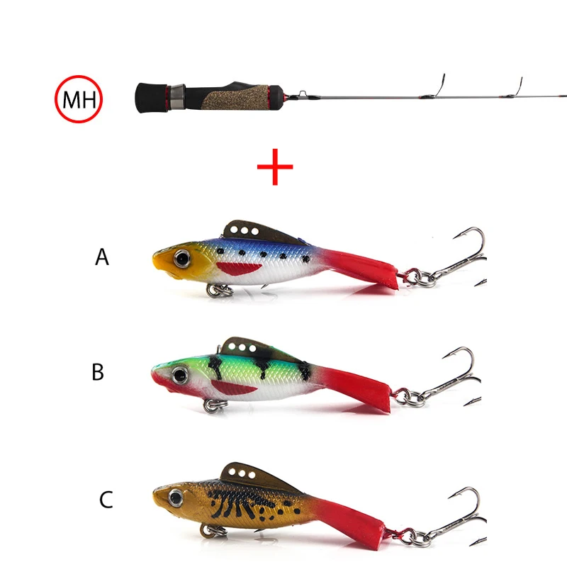 Удочка для подледной рыбалки, зимняя, односекционная, углеродная, ультра-светильник, 4,1 м, 5 м, 5,6 м, Эва, ручка ML, m, MH, L, аксессуары для водоемов, щука - Цвет: MH-3