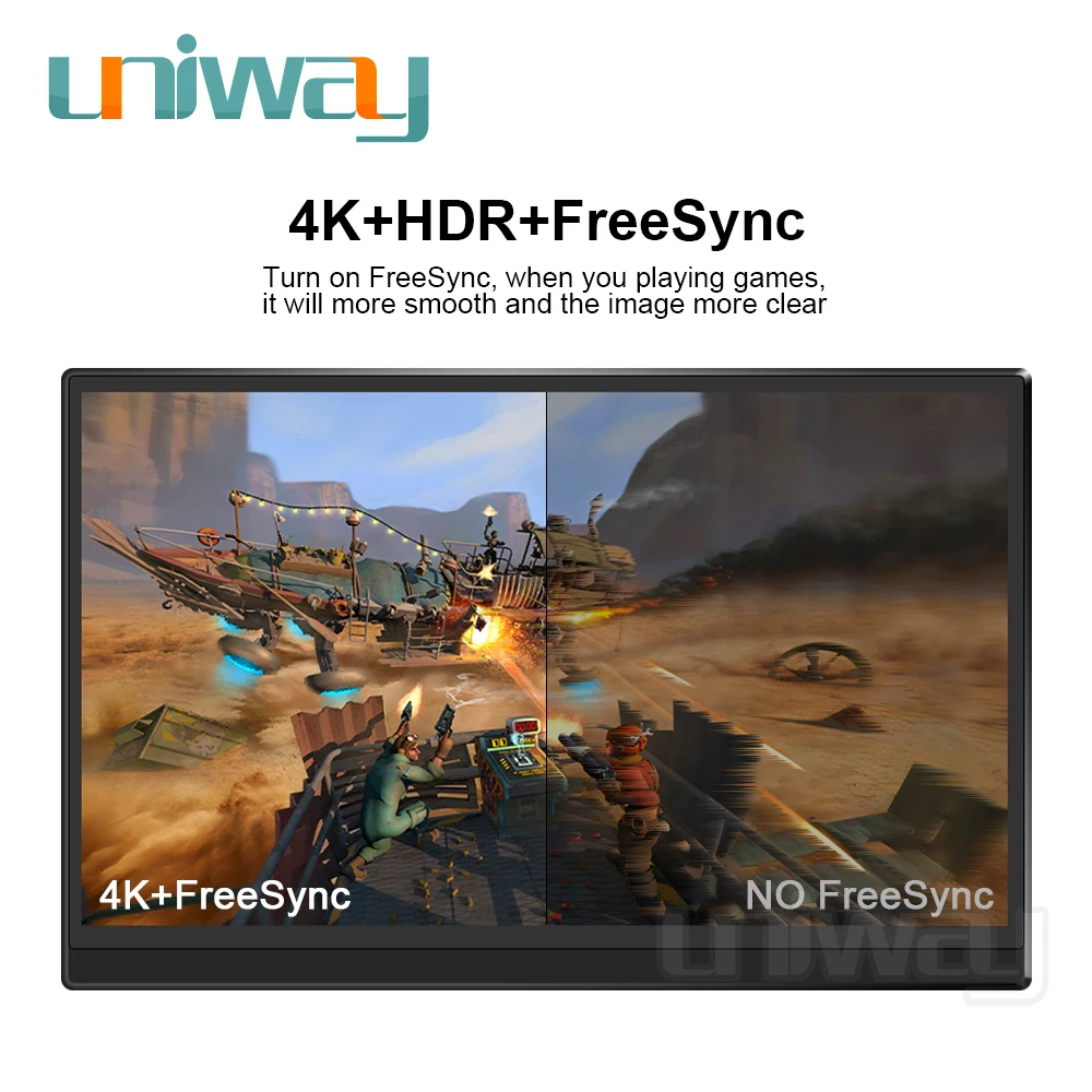 Uniway 4k портативный монитор 15 6 сенсорный экран hdr hdmi type c для ноутбука компьютера