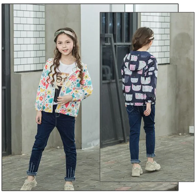 Kids Clothes Boys Jackets Children Hooded Zipper Windbreaker Toddler Baby Fashion Print Coat Infant Waterproof Hoodies For Girls