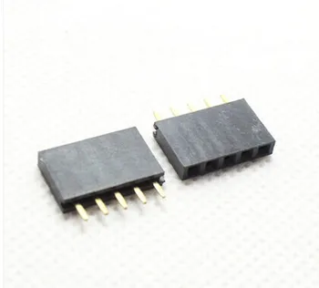 

1000PCS 2.54mm 1 X 5 Pin Gold-plated Single Row Straight Female Pin Header ROHS