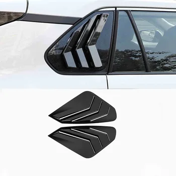 

Black Carbon Fiber 1/4 Quarter Car Side Window Scoop Cover Five Slot Open Louvers Cover Vent Fit For Toyota RAV4 2019 2020