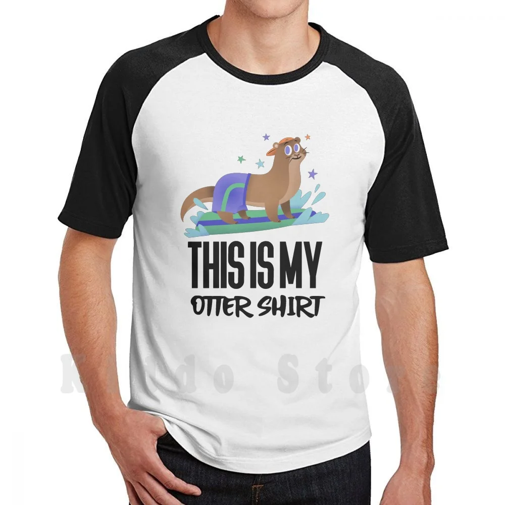 Хлопковая мужская футболка с надписью This Is My Otter принтом сделай сам | Мужская