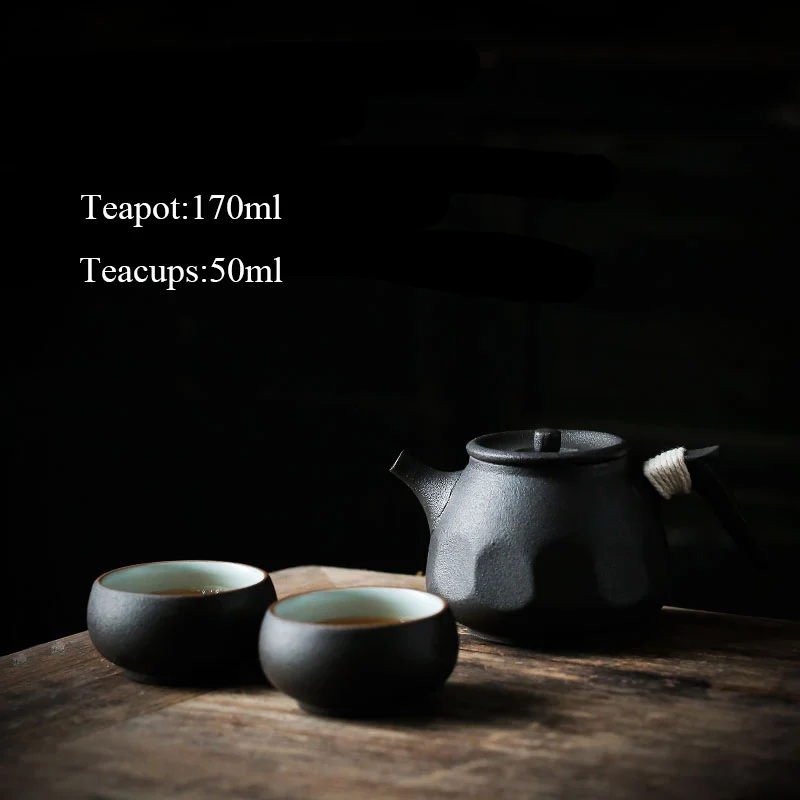 Style C TANGPIN черный керамический чайник с 2 чашки в чайные сервизы Китайский кунг-фу чайный сервиз набор - Цвет: Style C