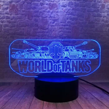 

Fighting Model 3D Illusion Flash Nightlight LED 7 Colors Change Light Flash World Tanks Model Toys