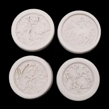

Dragon Phoenix Peony Flower Round Silicone Mold Resin Casting Jewelry Making Tools Baking Tools
