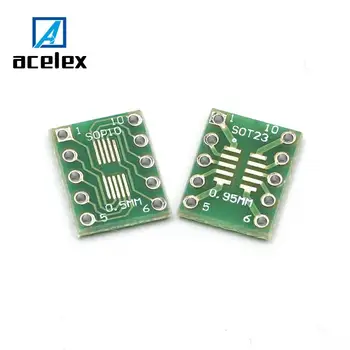 

10pcs SOT23 MSOP10 to DIP Transfer Board DIP Pin Board Pitch Adapter