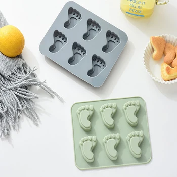 

1PC Silicone Cake Mold 6 Even Little Feet Modeling Baking Mold Baking Pan Handmade Soap Mold cake stand chocolate moldY29