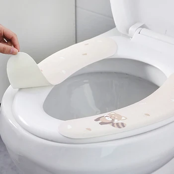 

3Pcs Creative Bathroom Toilet Seat Covers Washable Decorative Toilet Mat Cushion Home Stickers Toilet Cover Paste Lids