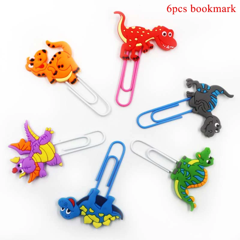 6pcs bookmark Динозавр ПВХ фольга Висячие завитки динозавр день рождения украшения Детские сувениры Юрский динозавр Потолочные Подвесные гирлянды принадлежности - Цвет: 6pcs bookmark