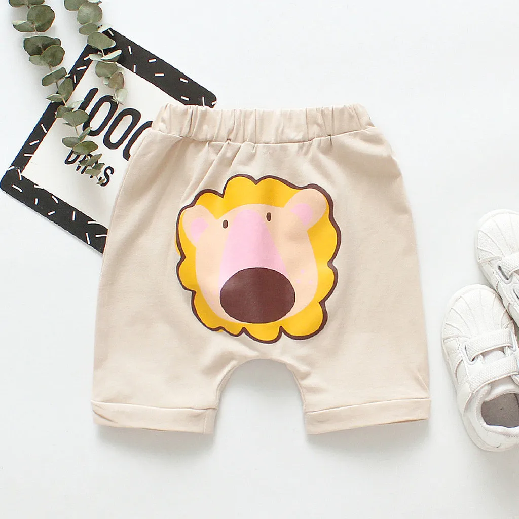 Новые модные повседневные эластичные шорты для маленьких мальчиков и девочек, принты животных из мультфильмов летняя детская одежда HOOLER
