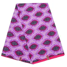 Последние поступления Африканский Pagnes Анкара высокого качества настоящий голландский воск розовый и розовый красный лист набивной ткани 6 ярдов