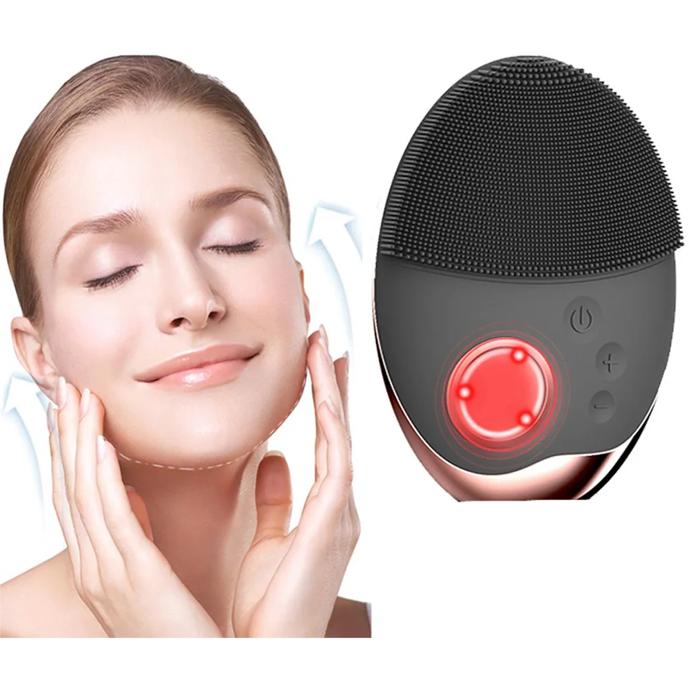 FacialCleansingBrushUltrasonicFaceCleansingBrushElectricSiliconeRechargeableFacial