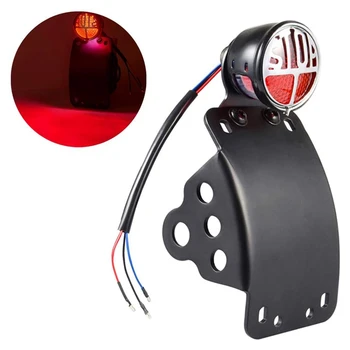 

Side Mount License Plate Holder Curved Bracket LED Tail Light for Bobber Chopper Yamaha Kawasaki Honda Suzuki