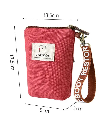 Холщовая Сумка для мобильного телефона, Новая женская мини-сумка в Корейском стиле для студентов