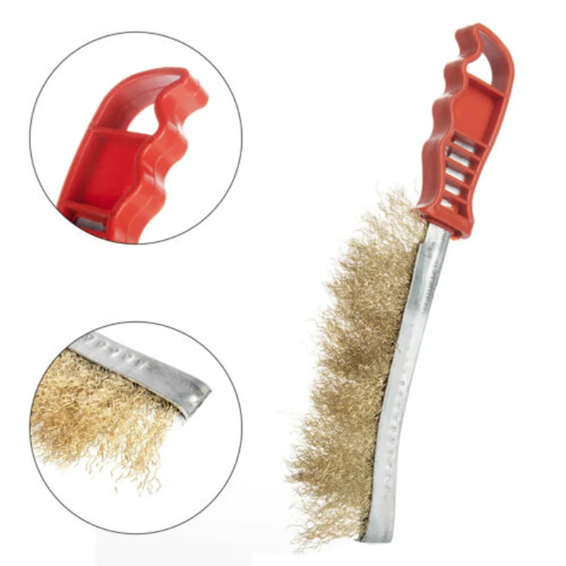 4 Pack Handheld Wire Brush Ergonomically Designed Rust Removal Remover Cleaning Hand Brushes Cleaner