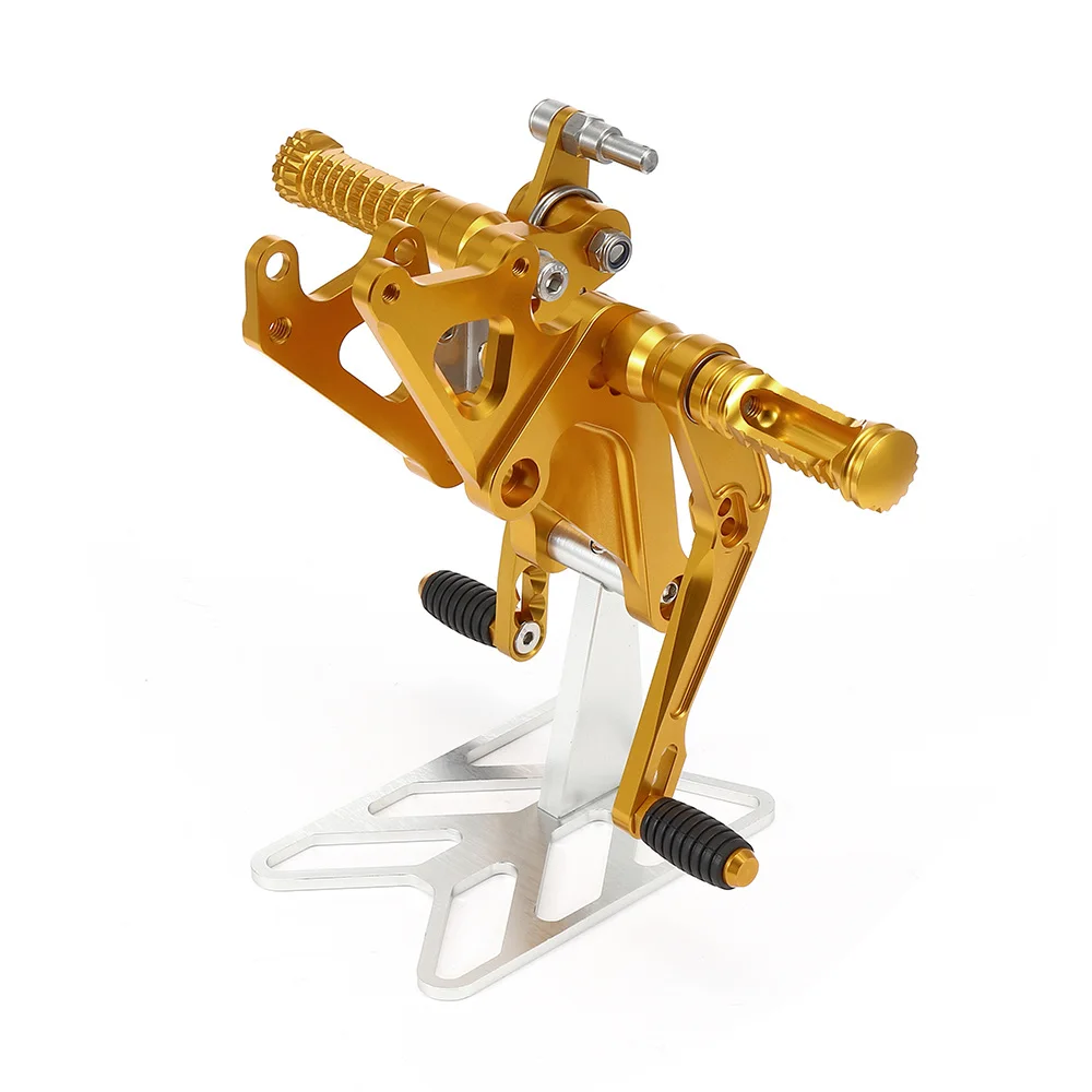 KEMiMOTO CNC Регулируемые задние наборы для mt-07 FZ-07 FZ07 MT07 Rearset подставка для ног колышки для Yamaha mt-07 FZ-07 2013 - Цвет: Gold
