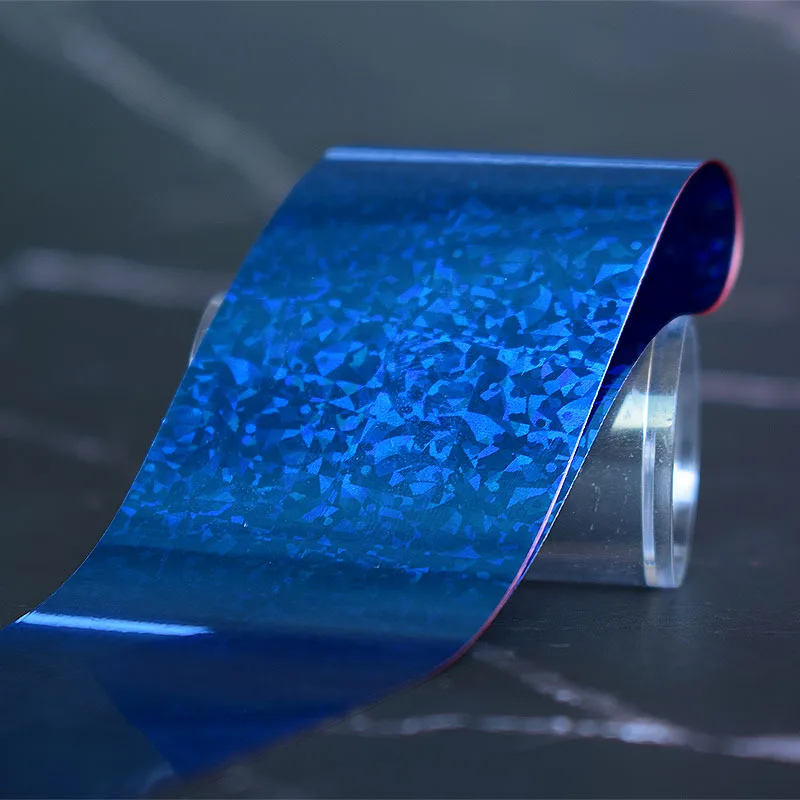 В настоящее время доступен Бронзовый стеклянный мусорный зеркальный стикер для ногтей синий градиент Аврора Лазерная передача звезда бумага