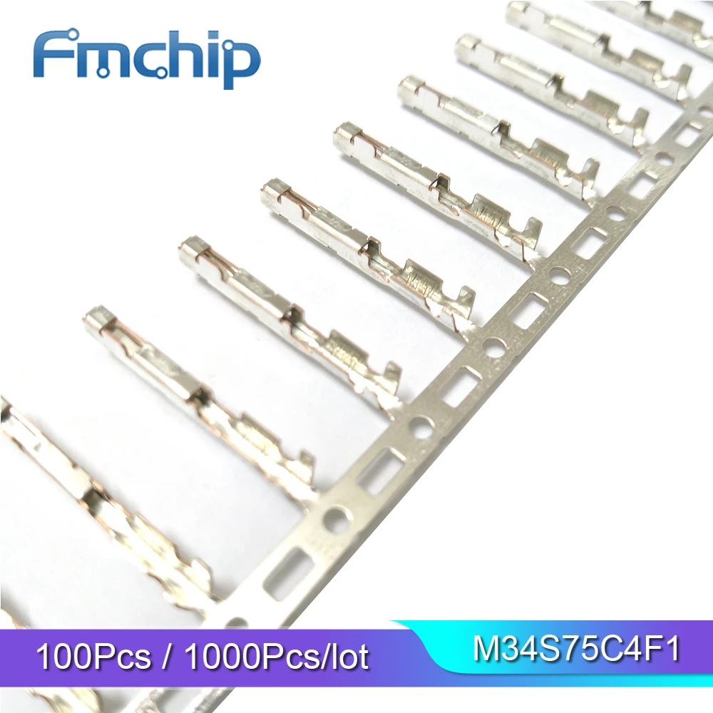 FMchip 100/1000 шт M34S75C4F1 Разъем Автомобильные разъемы серии MX34 M34P75C4F1 Конн контактный 22-24AWG обжимной Олово