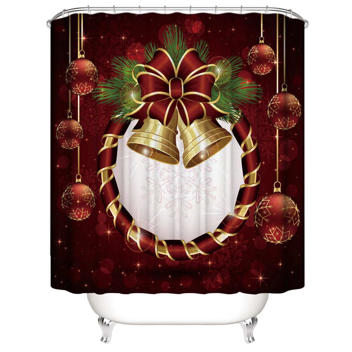 Only Shower Curtain Рождественский коврик для ванной комнаты, занавеска для душа, коврик для ванной, нескользящий чехол для унитаза, Рождественское украшение, Navidad - Цвет: Only Shower Curtain