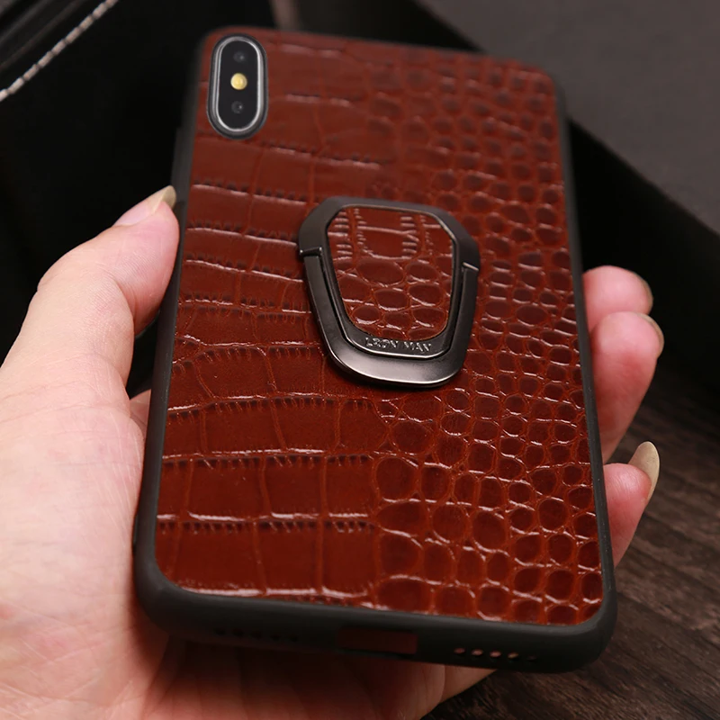 Роскошный чехол для телефона для IPhone X с текстурой крокодила, кронштейн для iPhone 6, 6s, 7, 8, XR, Xs Max Plus, 6 P, 7 P, 8 P, задняя крышка для телефона