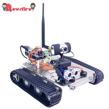 

Free Programmable Robot DIY Wifi Stainless Steel Chassis Track Tank Car With Graphic Programming XR BLOCK Linux Standard Version