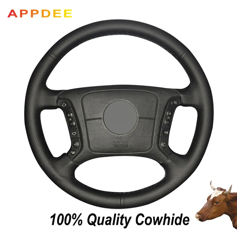 Design Black Leather Suede Steering Wheel Cover for BMW X3 E83 2007-2010 X5 E53