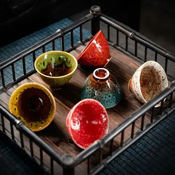 

Promotion Chinese Tenmoku Glazed Tea Cup Ceramic Teacup Tumbler Cup Egg Wine Cup Wine Tumblers Coffee Cup Travel Drinking