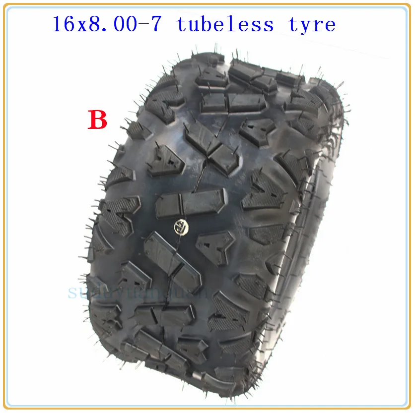 16x8-7 ATV& Go-Kart Off-дорожные шины вездеходы 16x8. 00-7 16/8-7 бескамерные шины шоссейные шины износостойкие вакуумные шины - Цвет: 16x8.00-7 tyre B