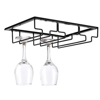 

Wine Glasses Holder Stemware Hanging Rack Kitchen Bar Wall Hanging Cup Holder Under Cabinet Wine Cup Rack for Home Bar Organizer