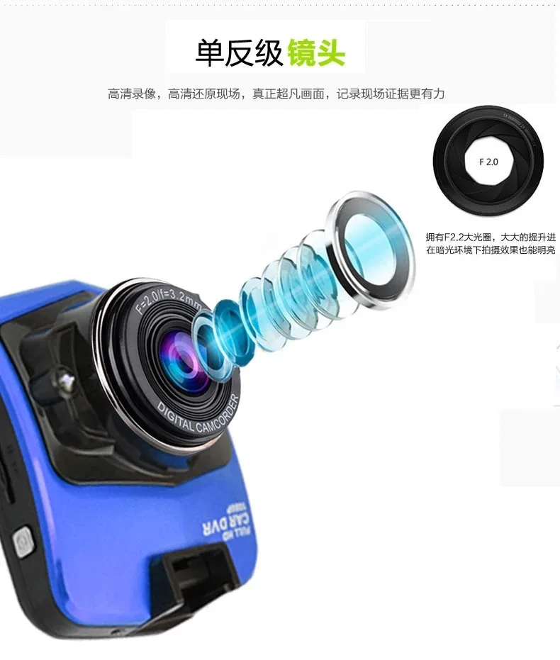 Factory Direct Supply H9 Shield Mini Tachograph High-definition 1080 P Night Vision Ultra Wide-Angle Car Mounted All-in-one