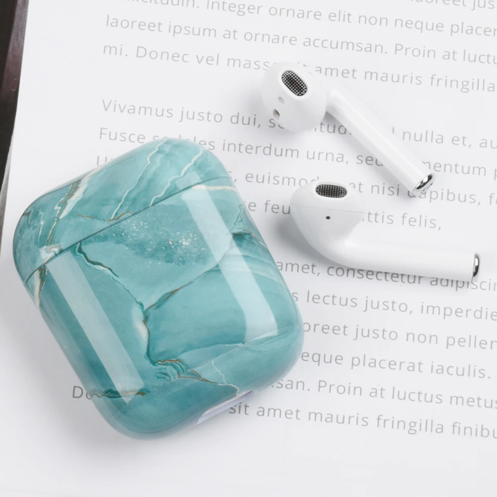 Роскошный Мраморный чехол для Airpods, жесткий чехол из поликарбоната для Airpods 2, защитный чехол для зарядки, чехол для Air pods 1, 2, Coque Funda - Цвет: s07