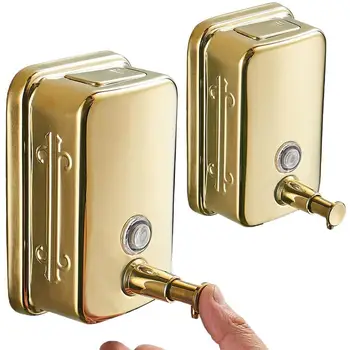 เครื่องจ่ายสบู่เหลวติดผนังทองห้องน้ําเครื่องจ่ายสบู่เหลวมือ/เครื่องจ่ายสบู่เหลวในครัว 304 ขวดแชมพูสแตนเลส 1