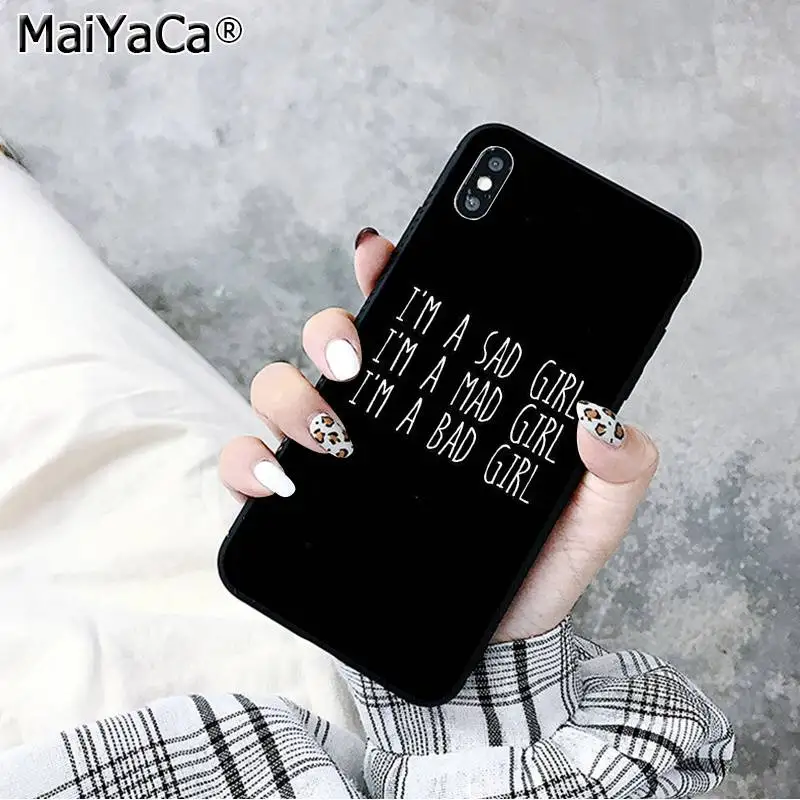 MaiYaCa I'm bad girl сука Красочный милый чехол для телефона iPhone 11 pro XS MAX 8 7 6 6S Plus X 5 5S SE XR чехол - Цвет: A16