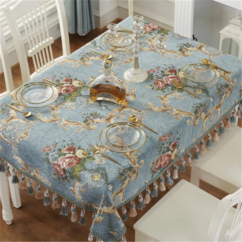 ZHUO MO European Chenille Table Cloth Thicken luxury Tablecloths Household Rectangular Cover Cloth Dustproof Custom decoration